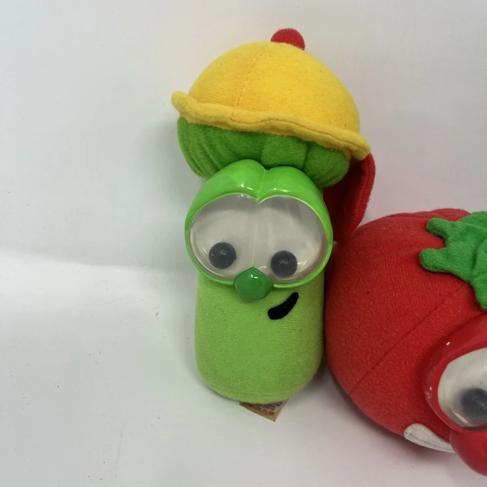 Veggie Tales Plush Googly Eyes Rattle Fisher Price Big Idea Lot (3) Bob Larry - Picture 2 of 8